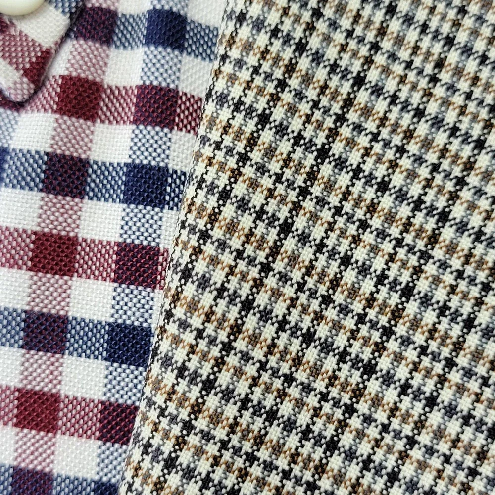 Joseph Abboud Men's‎ Sport Coat Blazer Two Button Beige Plaid Silk Wool 42S